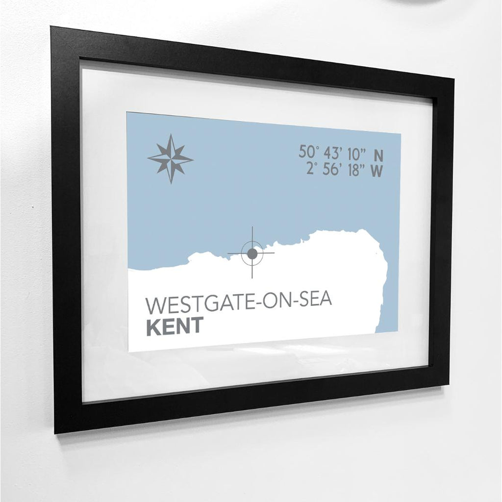 Westgate-on-Sea Coastal Map Print-SeaKisses