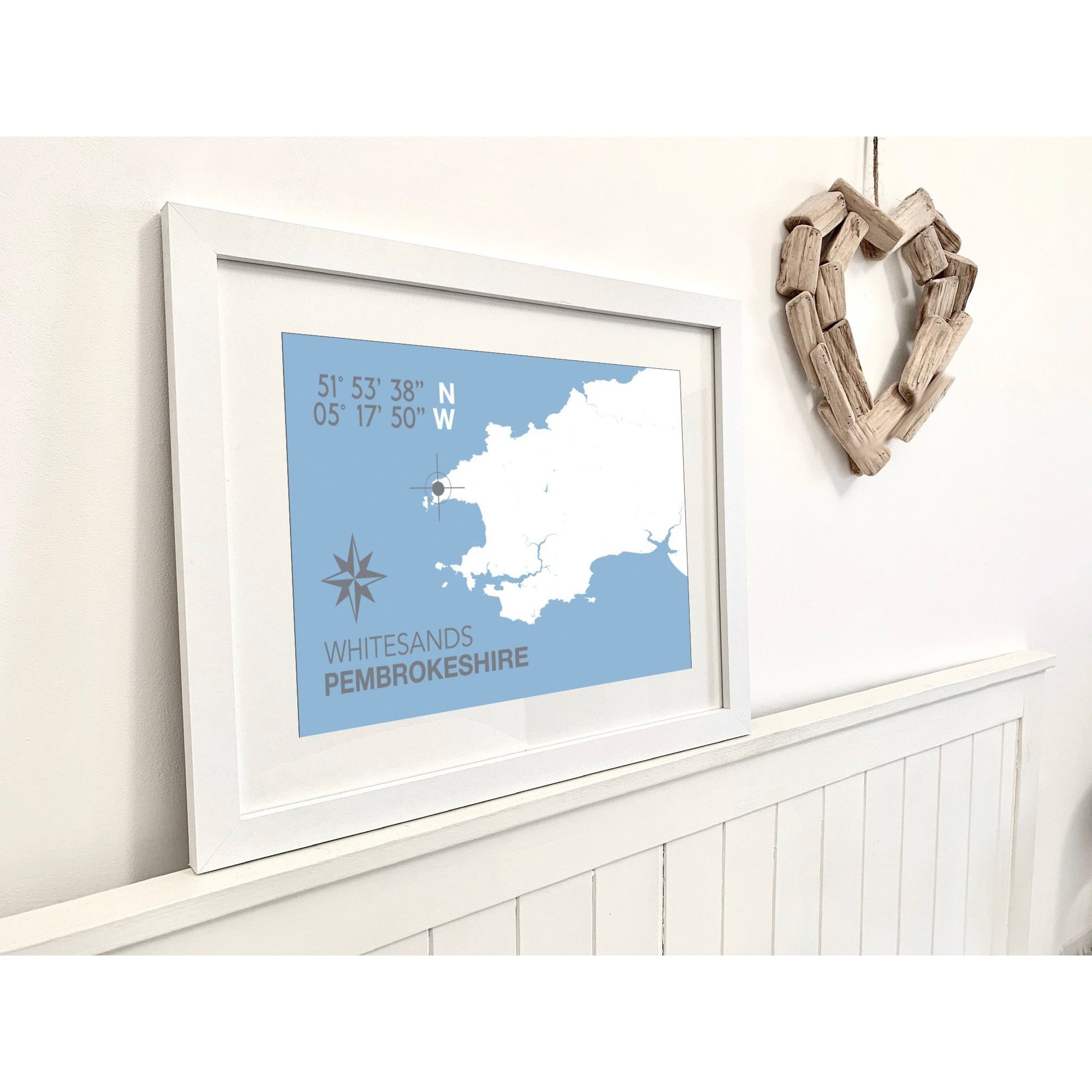 Whitesands Coastal Map Print-SeaKisses
