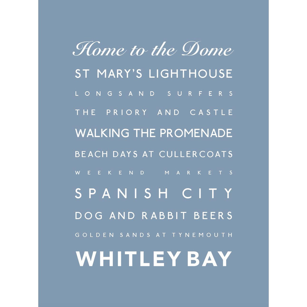Whitley Bay Typographic Print-SeaKisses