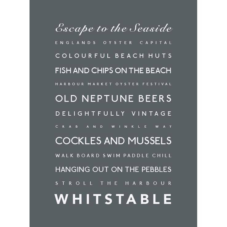 Whitstable Typographic Print-SeaKisses