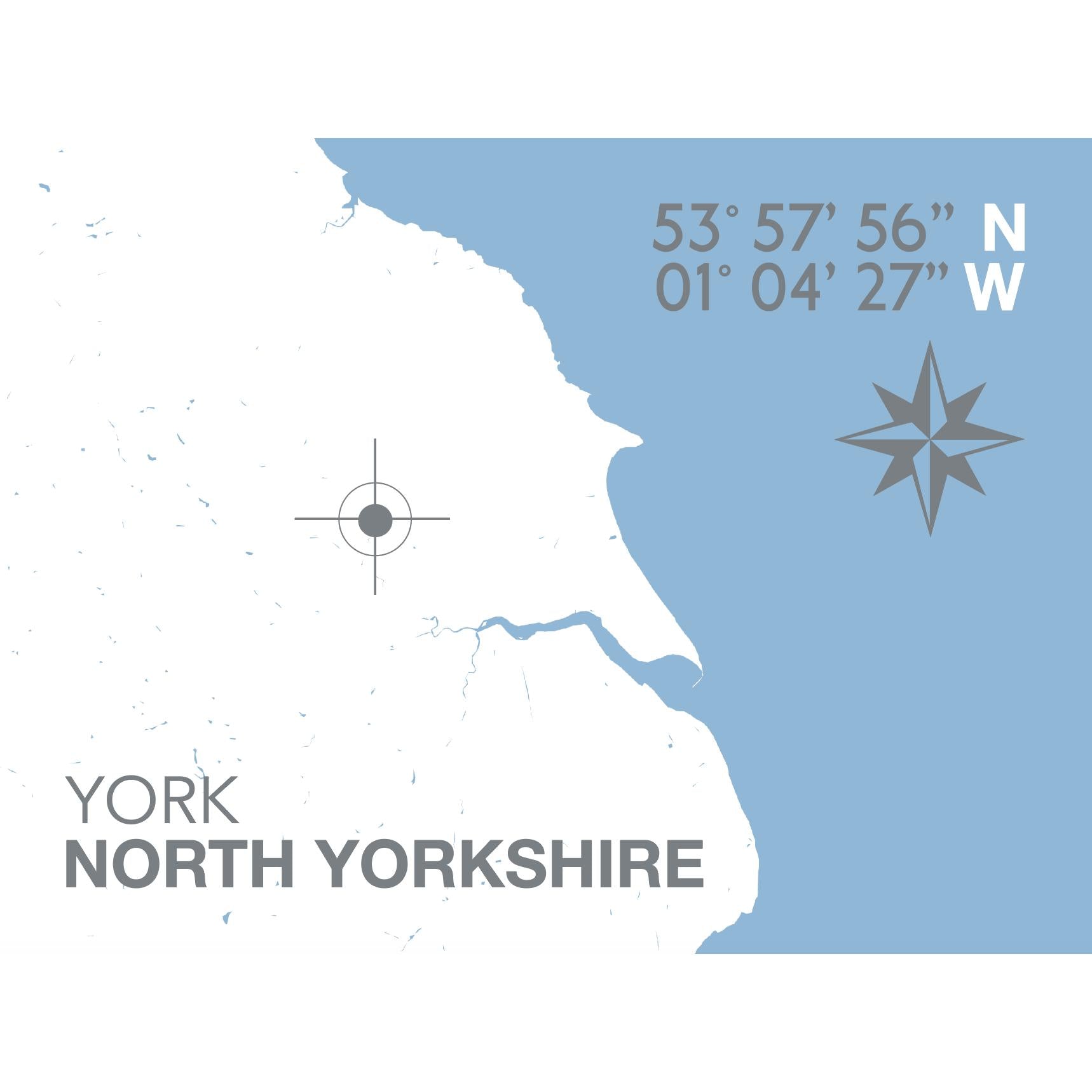 York Coastal Map Print-SeaKisses