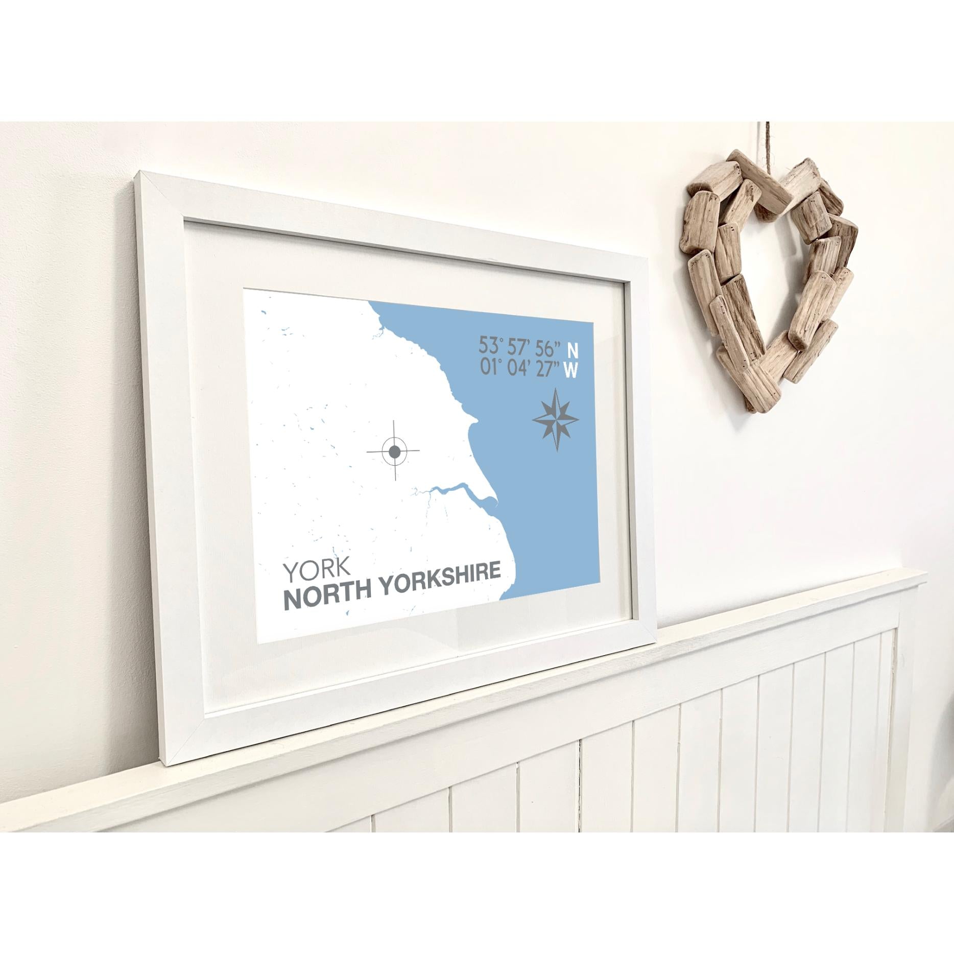 York Coastal Map Print-SeaKisses