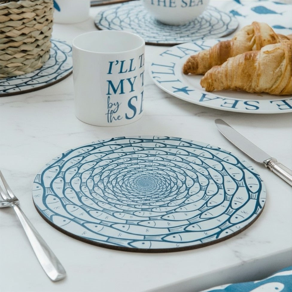 Pilchard Pool Placemat & Coasters Gift Box-SeaKisses