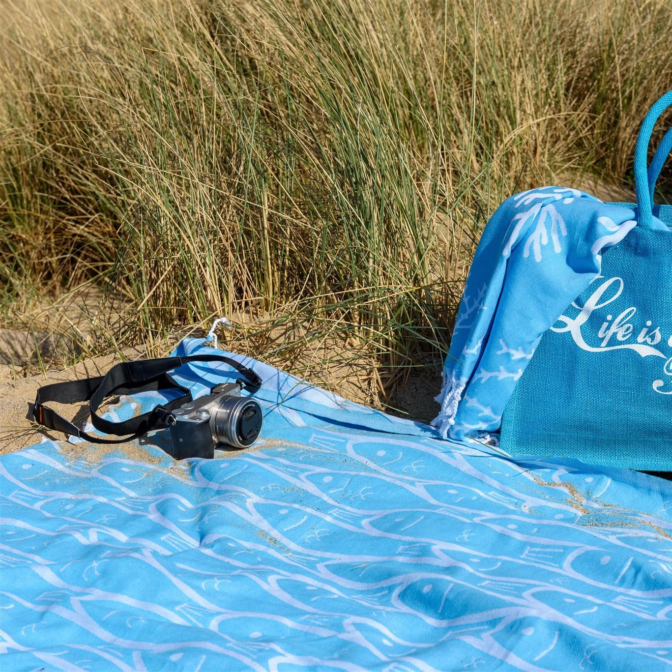 Fish Festival Beach Sheet (100% Cotton, Light-Weight Hammam Towel)-SeaKisses