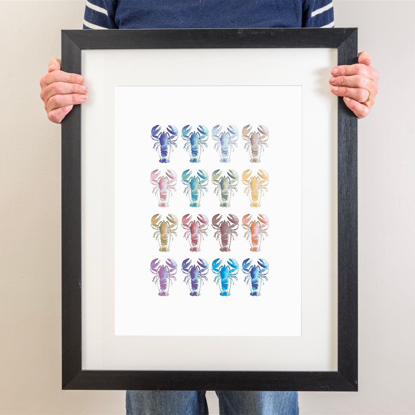 Chromatic Lobster Collection - Watercolour Print-SeaKisses