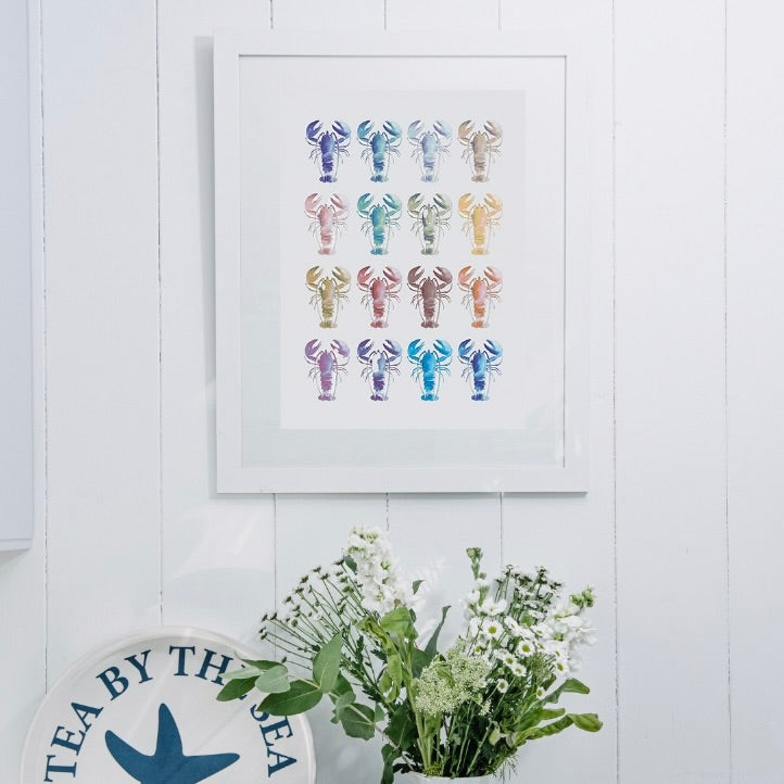 Chromatic Lobster Collection - Watercolour Print-SeaKisses