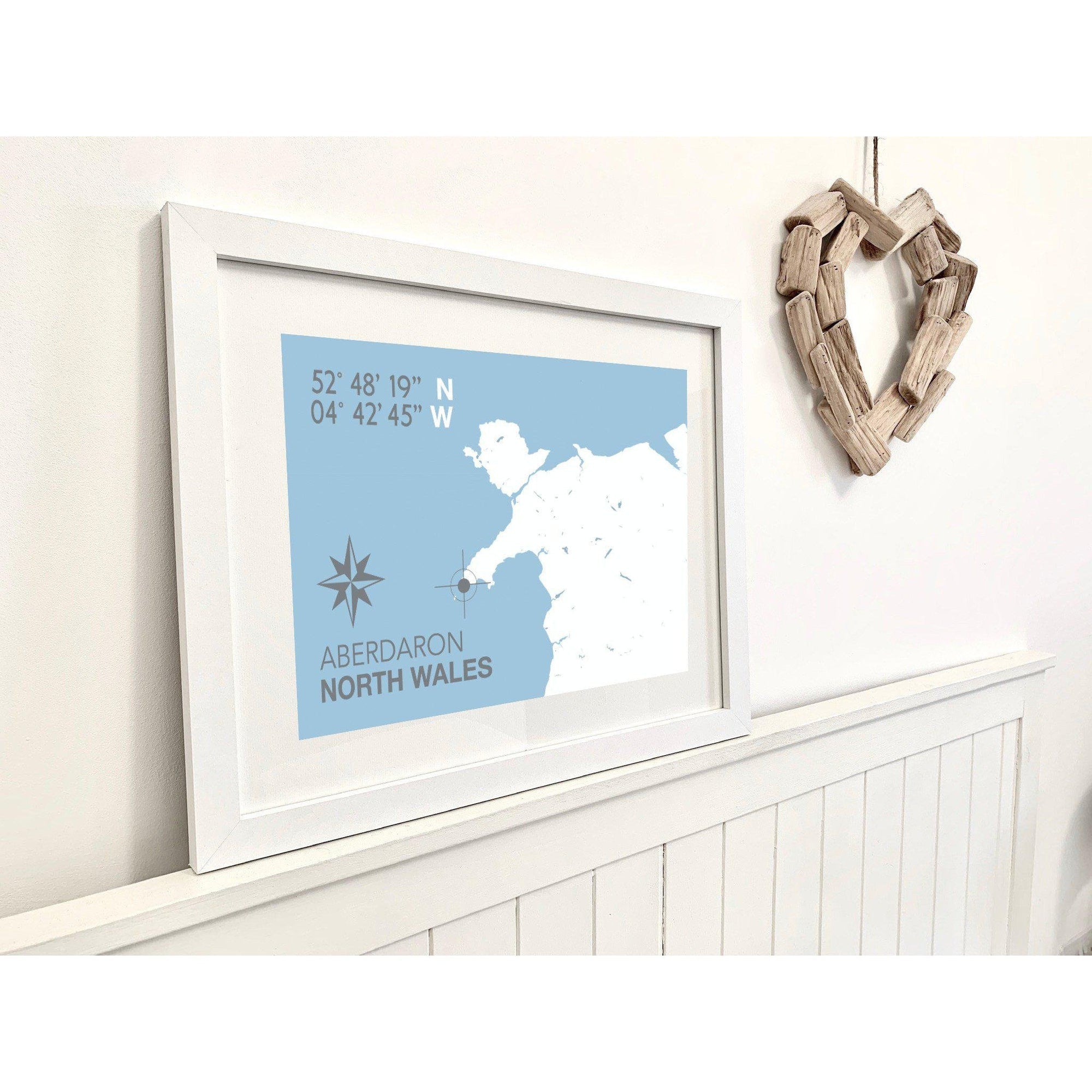 Aberdaron Coastal Map Print-SeaKisses