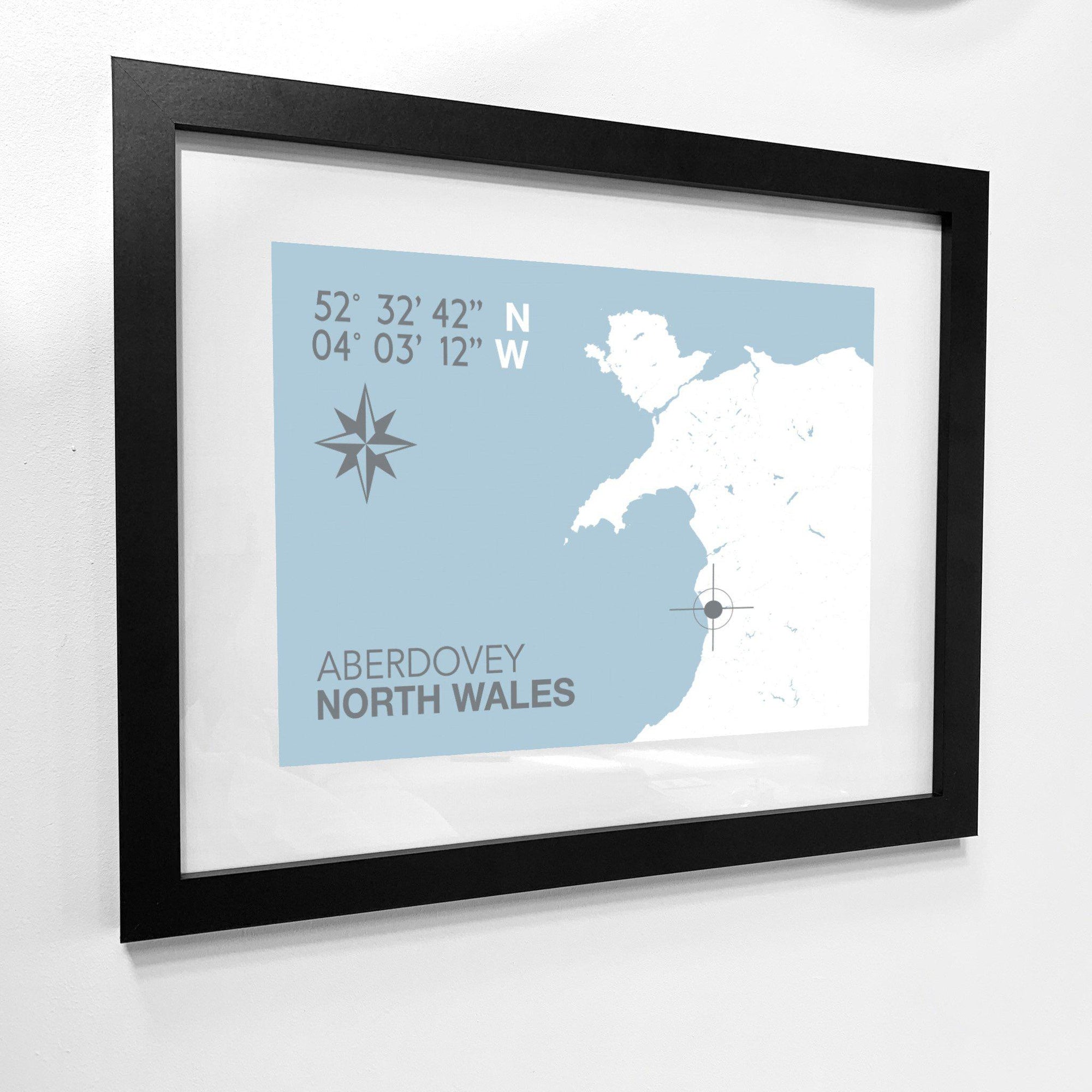 Aberdovey Coastal Map Print-SeaKisses