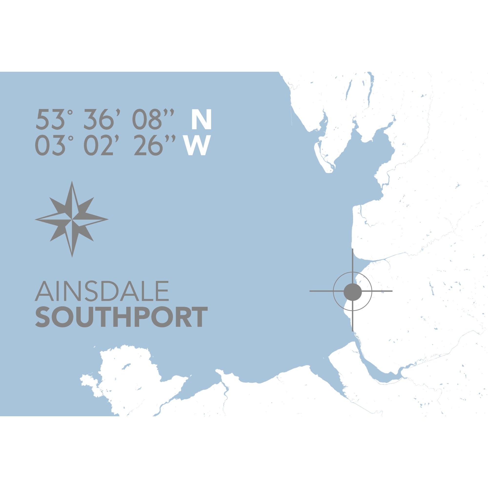 Ainsdale Map Coastal Map Print-SeaKisses