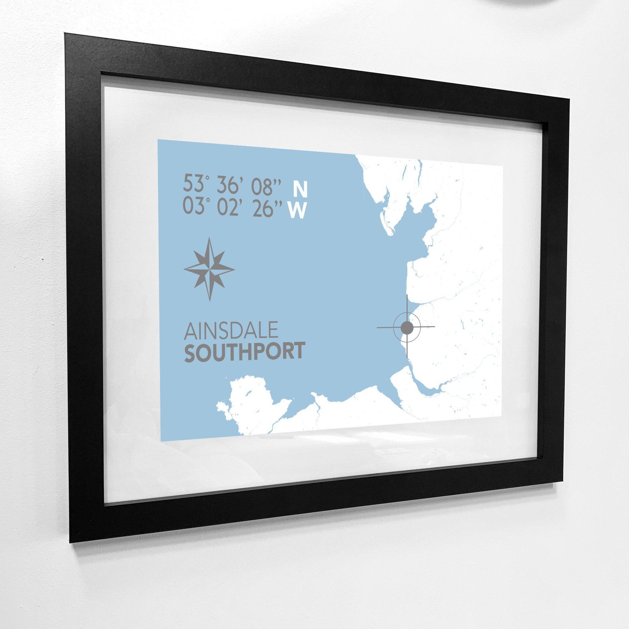 Ainsdale Map Coastal Map Print-SeaKisses