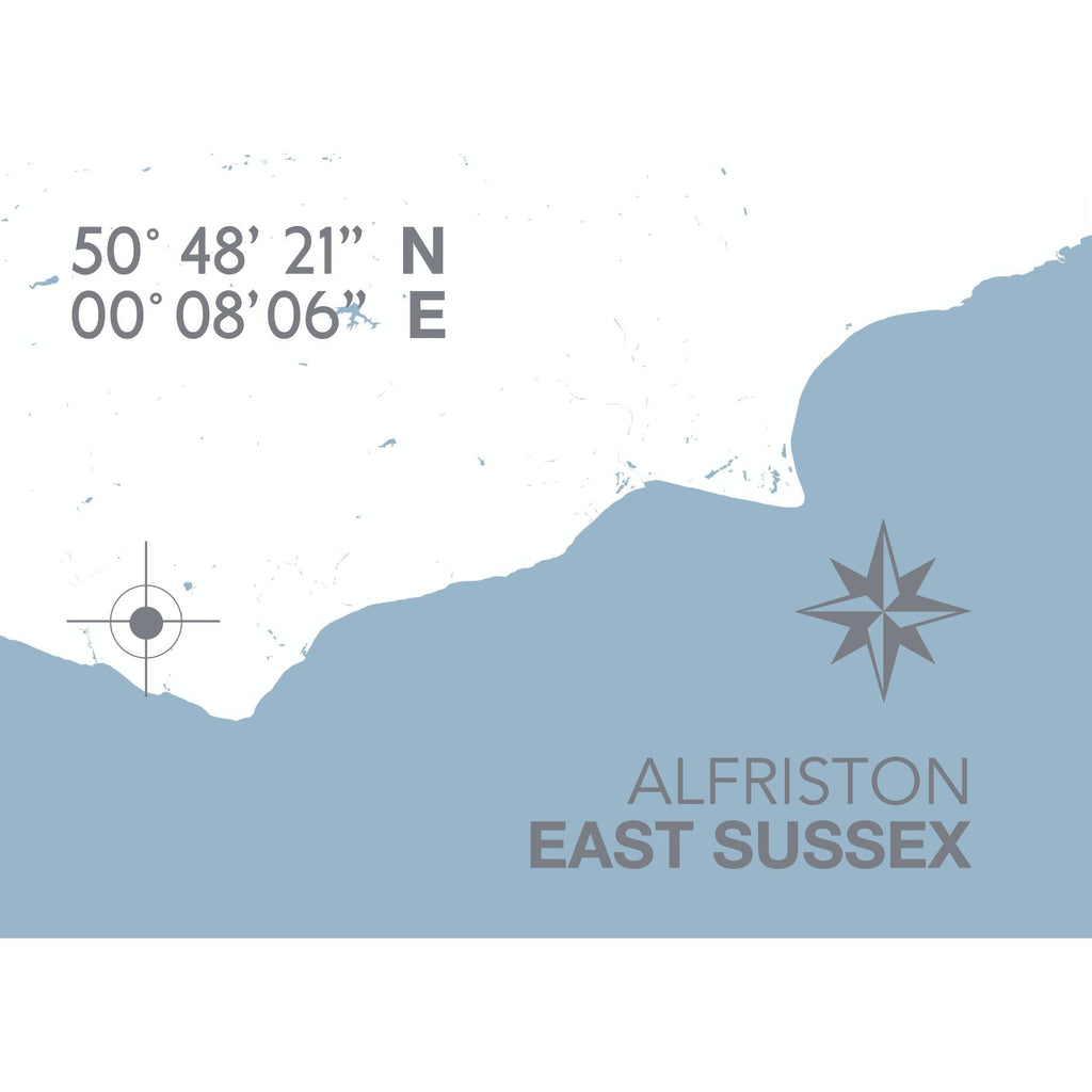 Alfriston Coastal Map Print-SeaKisses