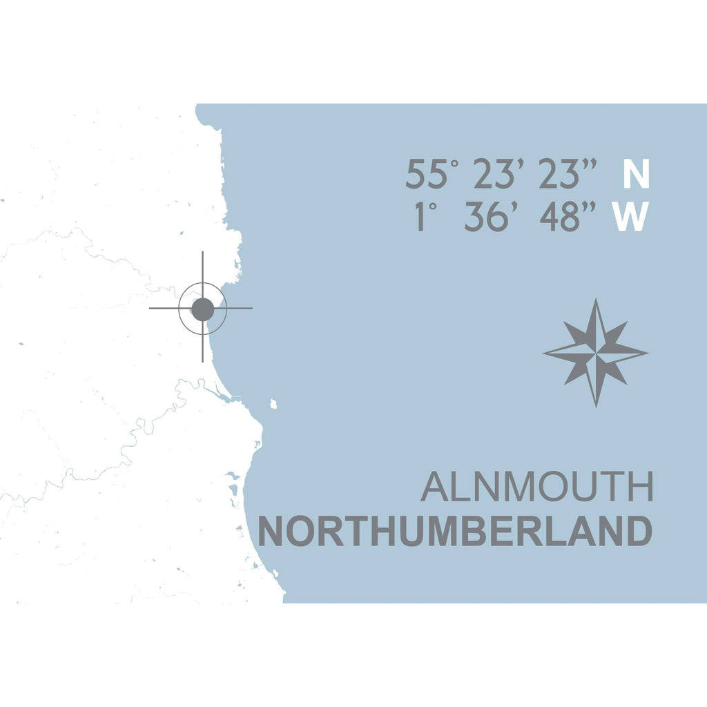 Alnmouth Map Travel Print- Coastal Wall Art /Poster-SeaKisses