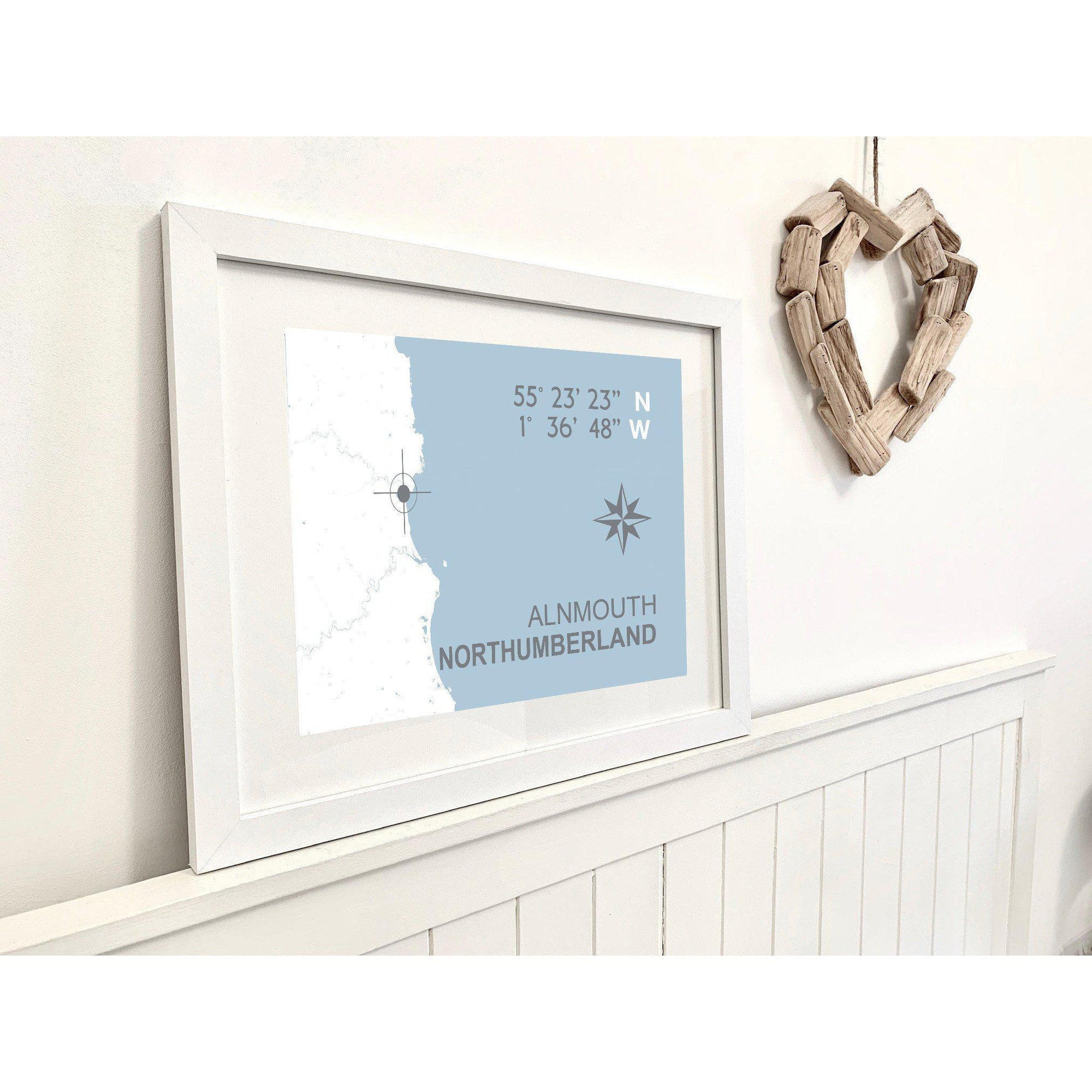 Alnmouth Coastal Map Print-SeaKisses