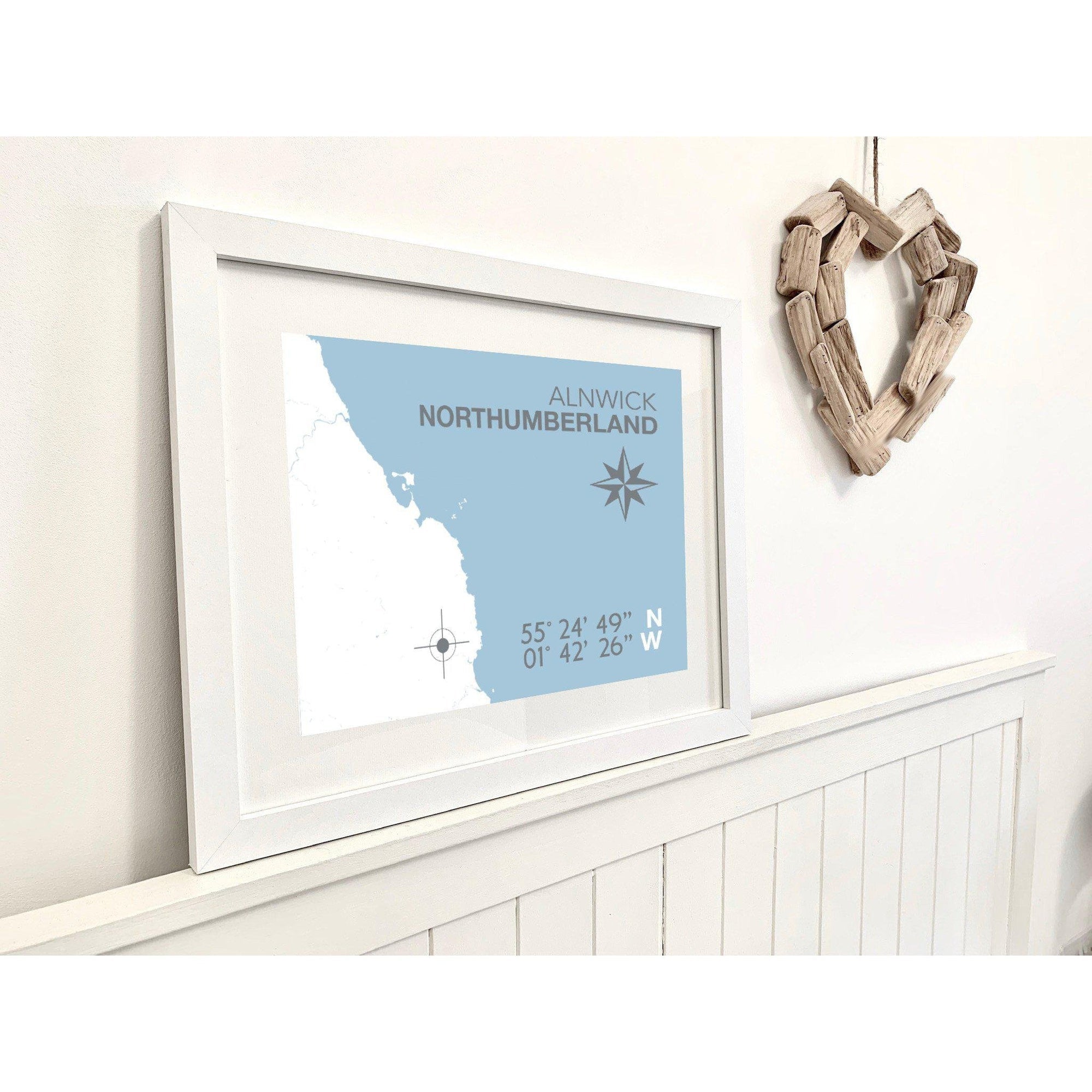 Alnwick Coastal Map Print-SeaKisses