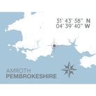 Amroth Coastal Map Print-SeaKisses