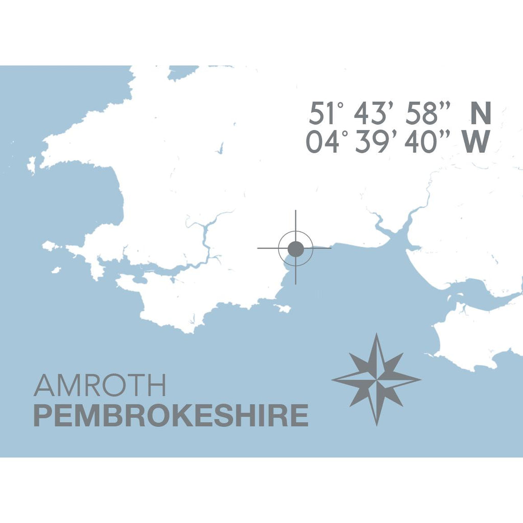 Amroth Nautical Map Seaside Print - Coastal Wall Art /Poster-SeaKisses