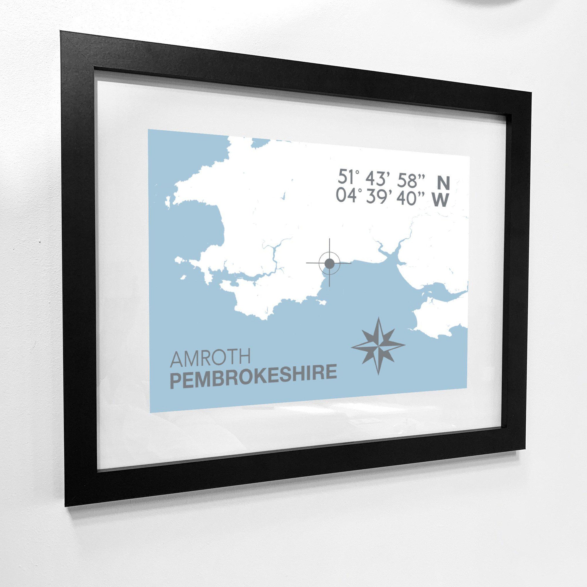 Amroth Coastal Map Print-SeaKisses