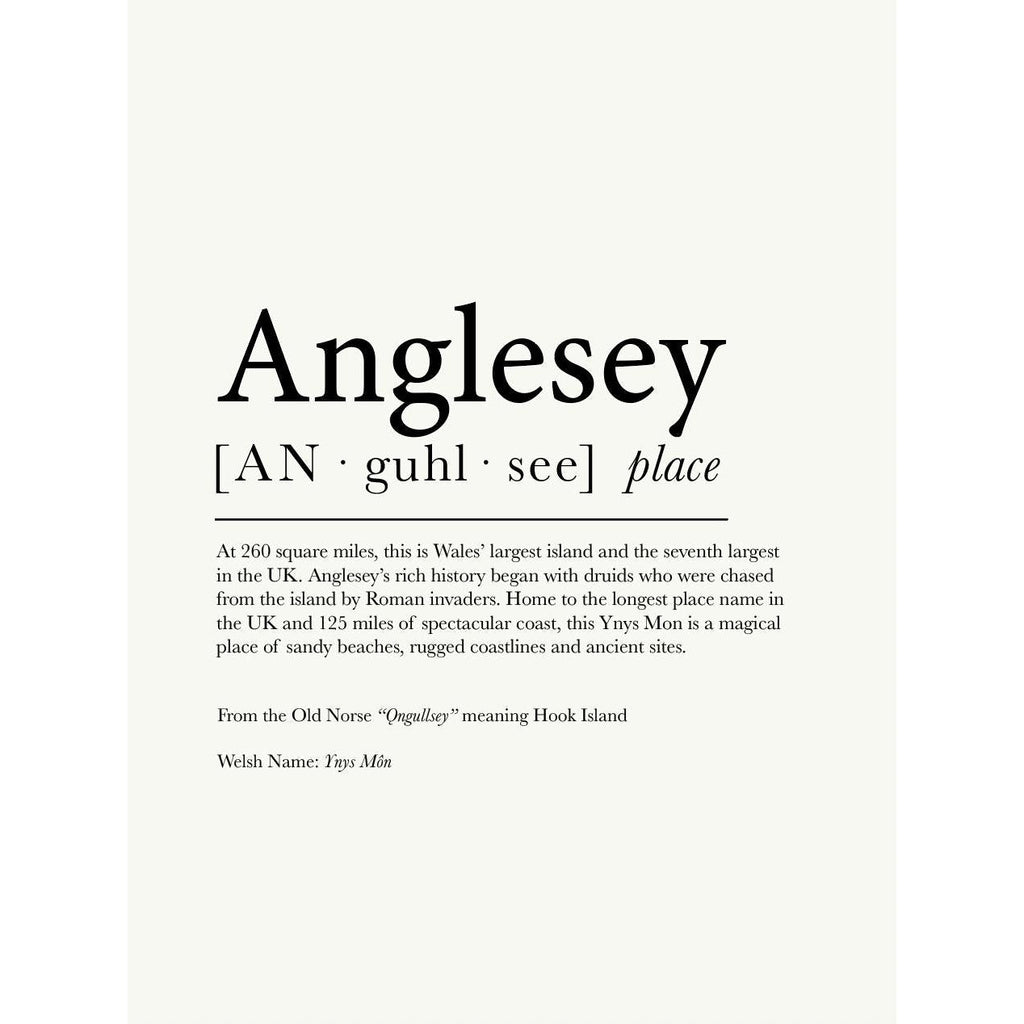 Anglesey Definition Typographic Print-SeaKisses