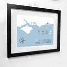 Angmering Coastal Map Print-SeaKisses