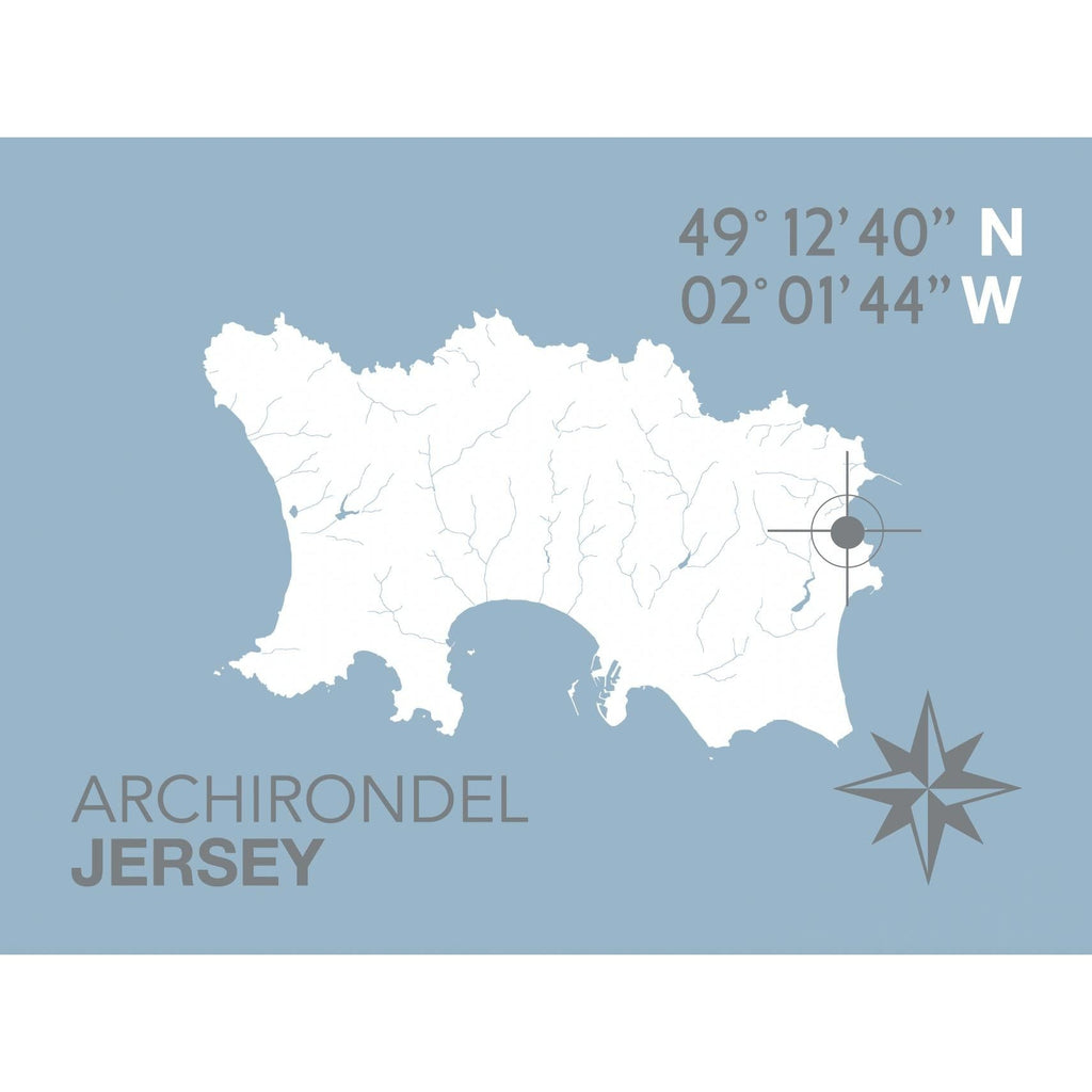 Archirondel Coastal Map Print-SeaKisses