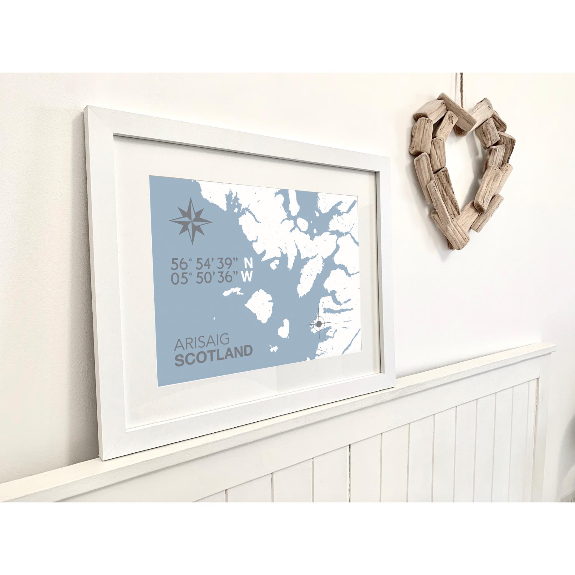 Arisaig Coastal Map Print-SeaKisses