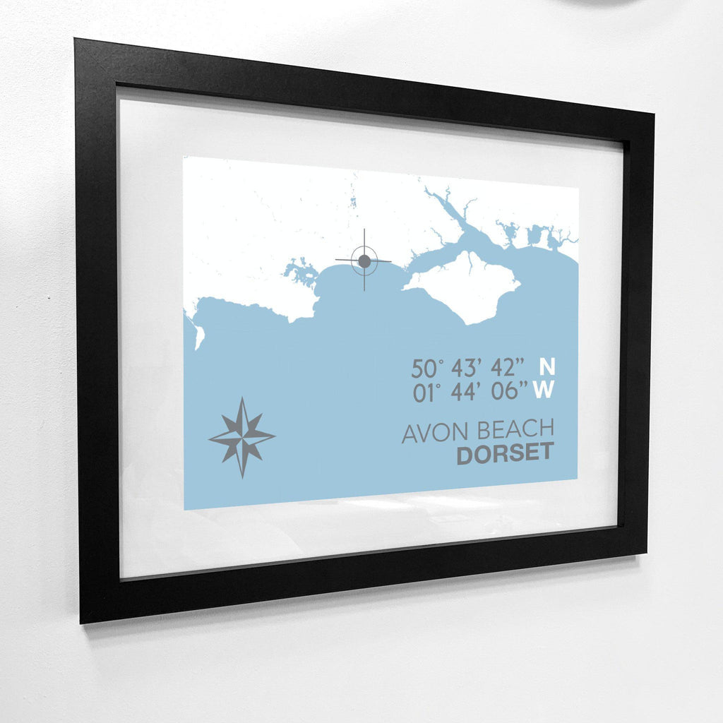 Avon Beach Map Travel Print- Coastal Wall Art /Poster-SeaKisses