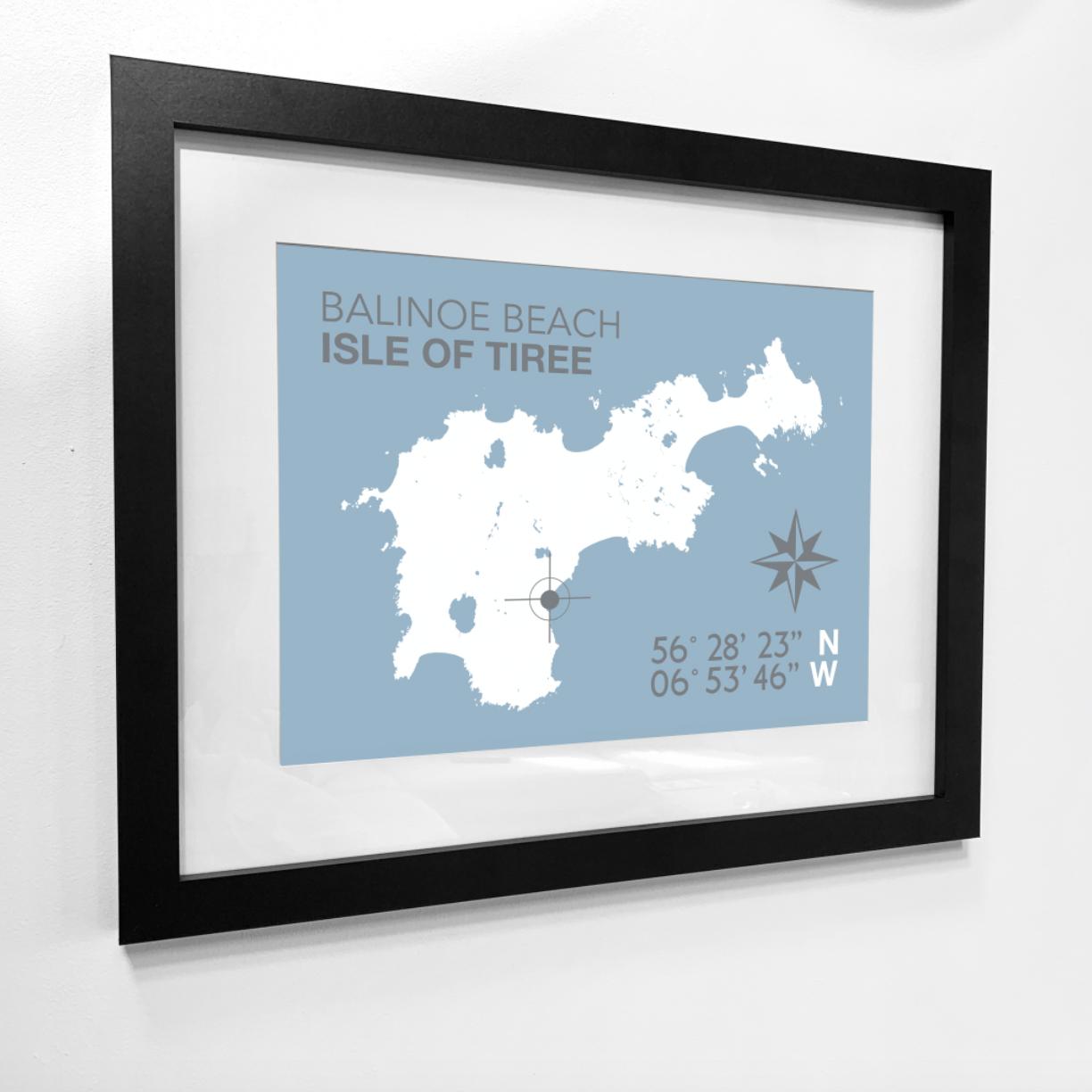 Balinoe Beach, Isle of Tiree Coastal Map Print-SeaKisses