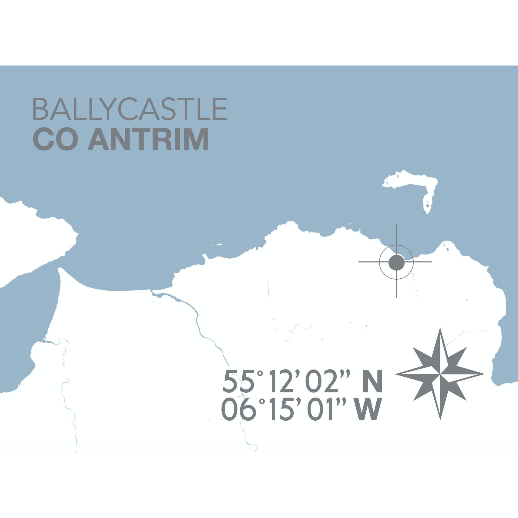 Ballycastle Coastal Map Print-SeaKisses