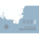 Bantham Coastal Map Print-SeaKisses