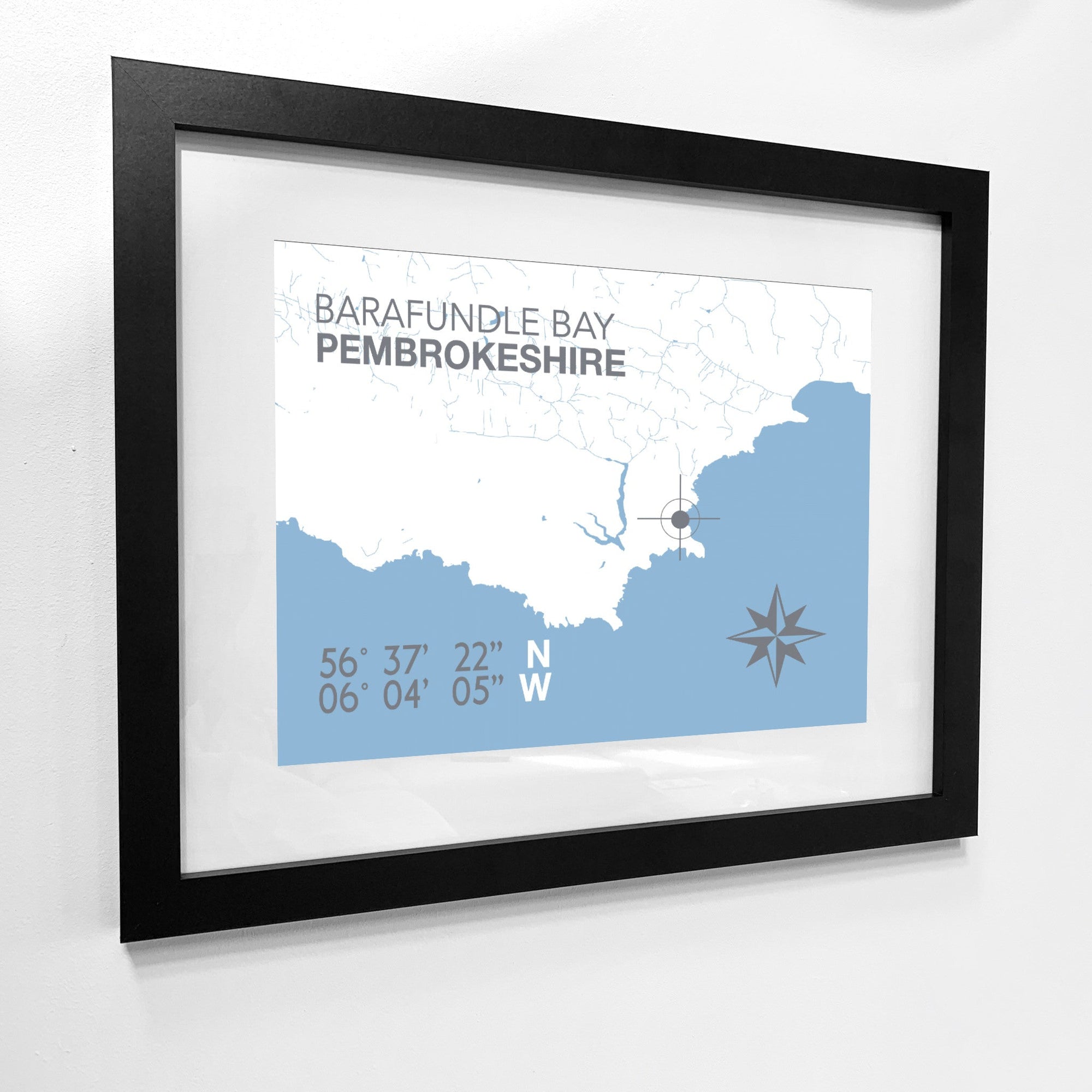 Barafundle Bay Coastal Map Print-SeaKisses