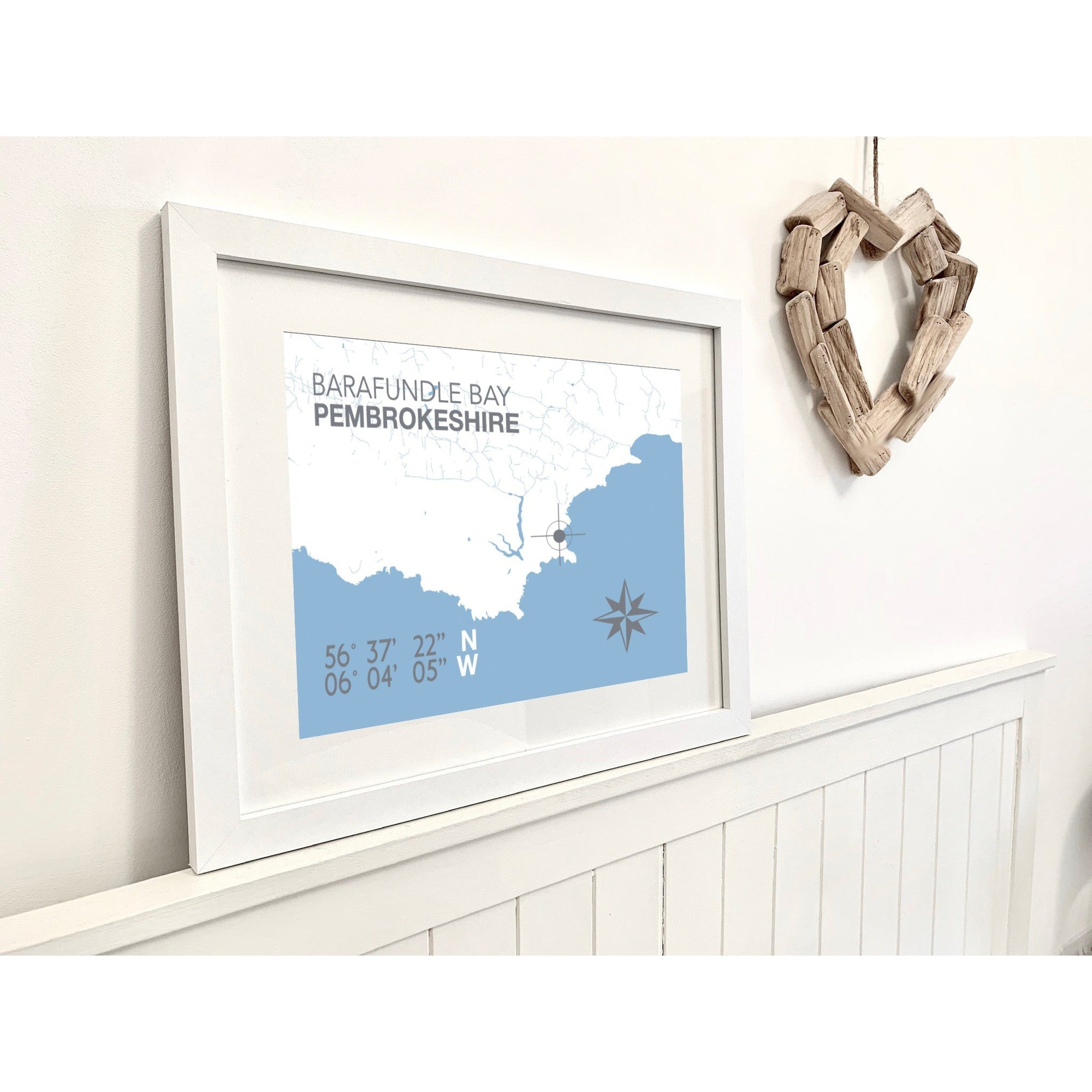 Barafundle Bay Coastal Map Print-SeaKisses