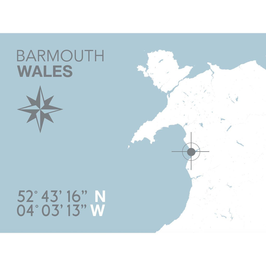 Barmouth Map Seaside Print - Coastal Wall Art /Poster-SeaKisses
