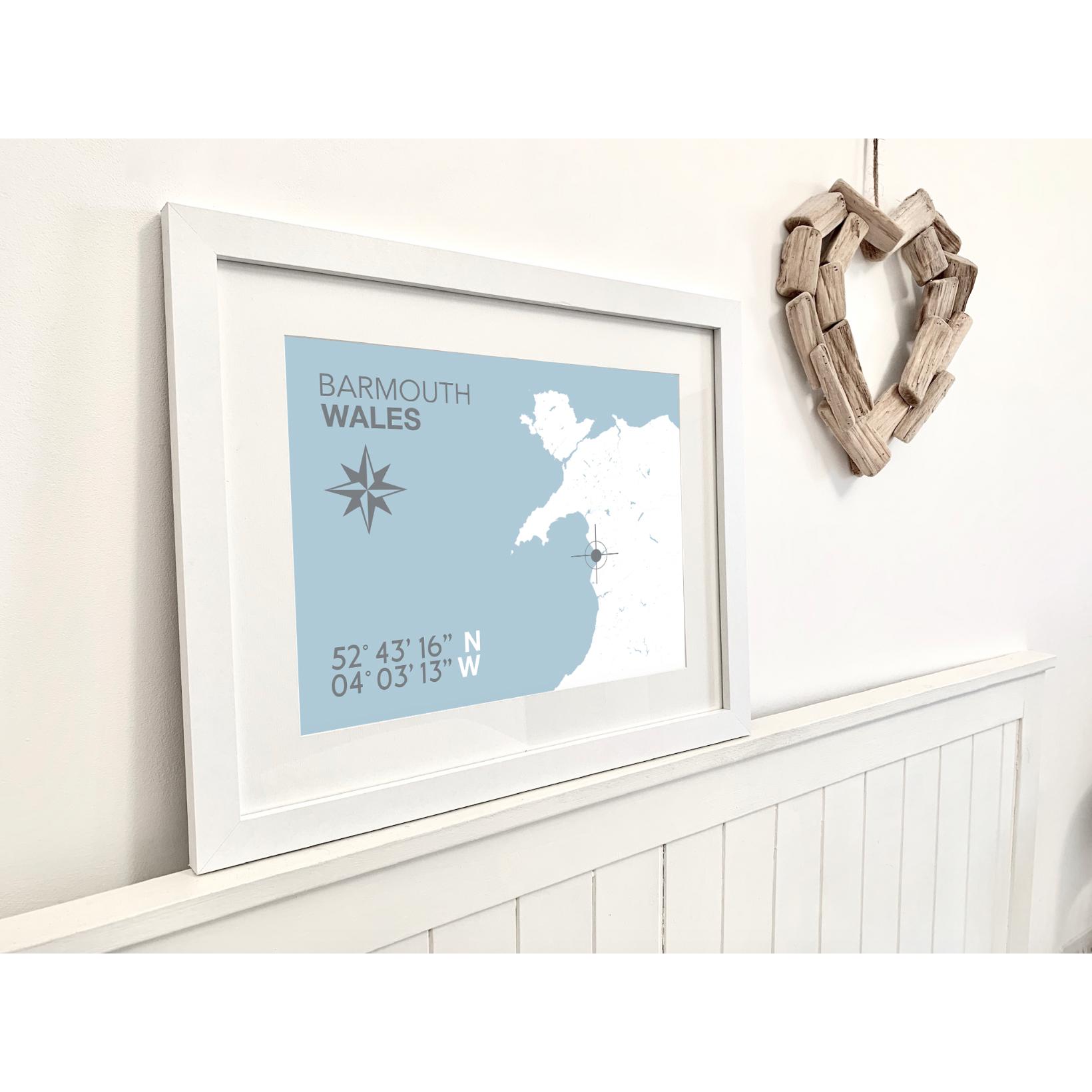 Barmouth Coastal Map Print-SeaKisses