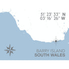 Barry Island Coastal Map Print-SeaKisses