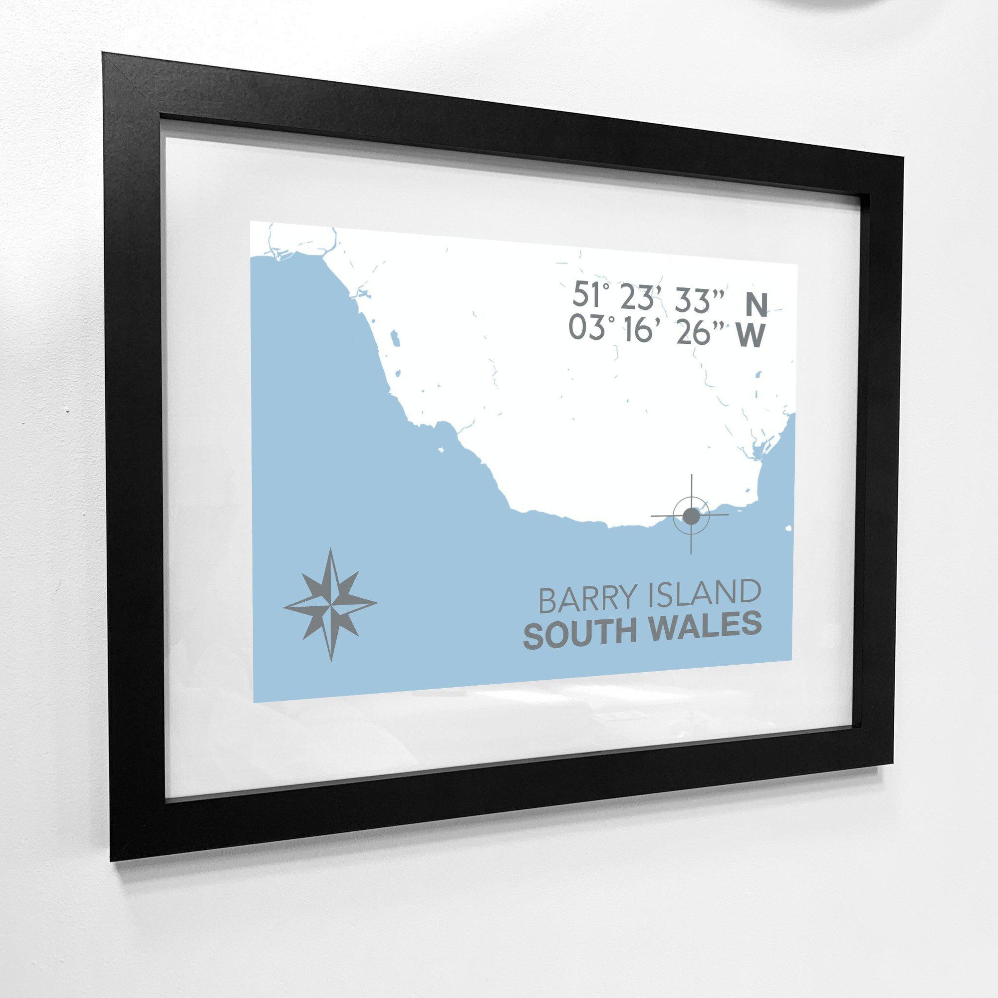 Barry Island Coastal Map Print-SeaKisses