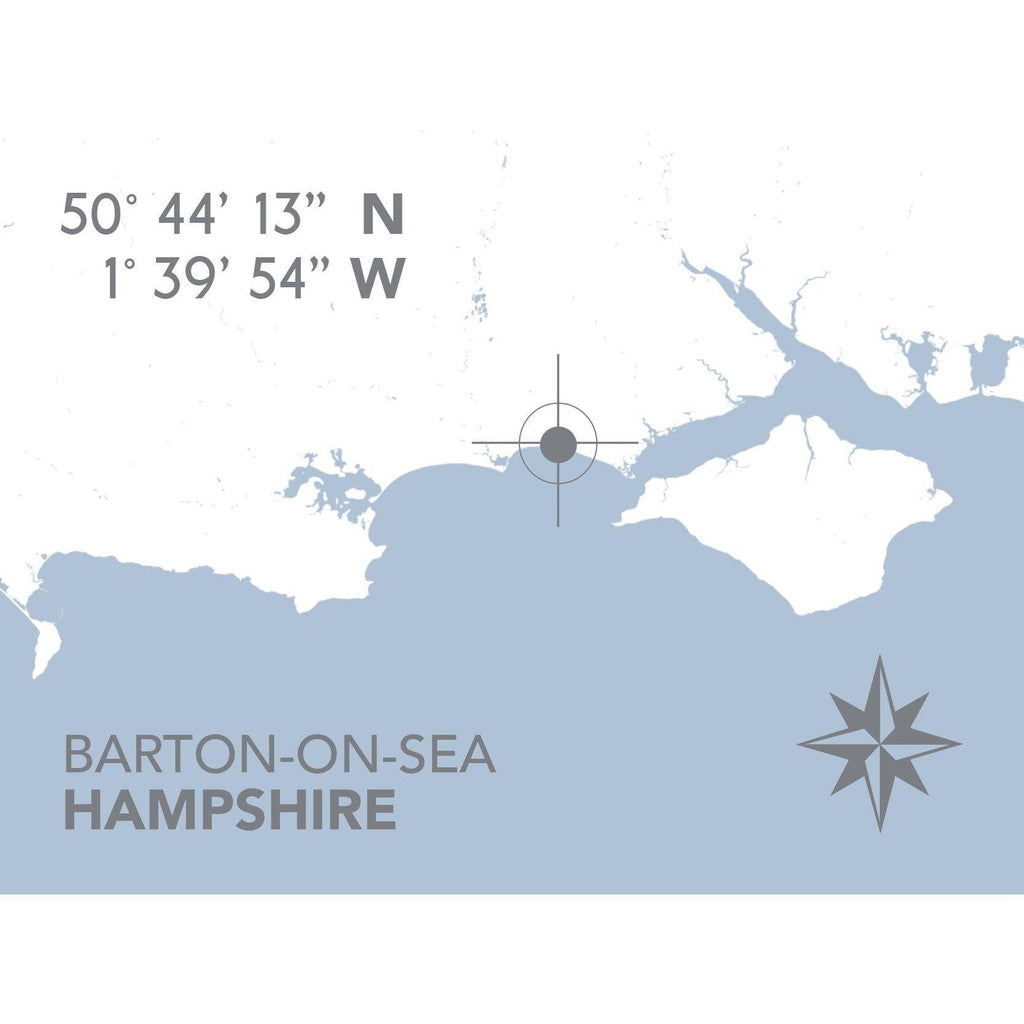 Barton-on-Sea Map Travel Print- Coastal Wall Art /Poster-SeaKisses