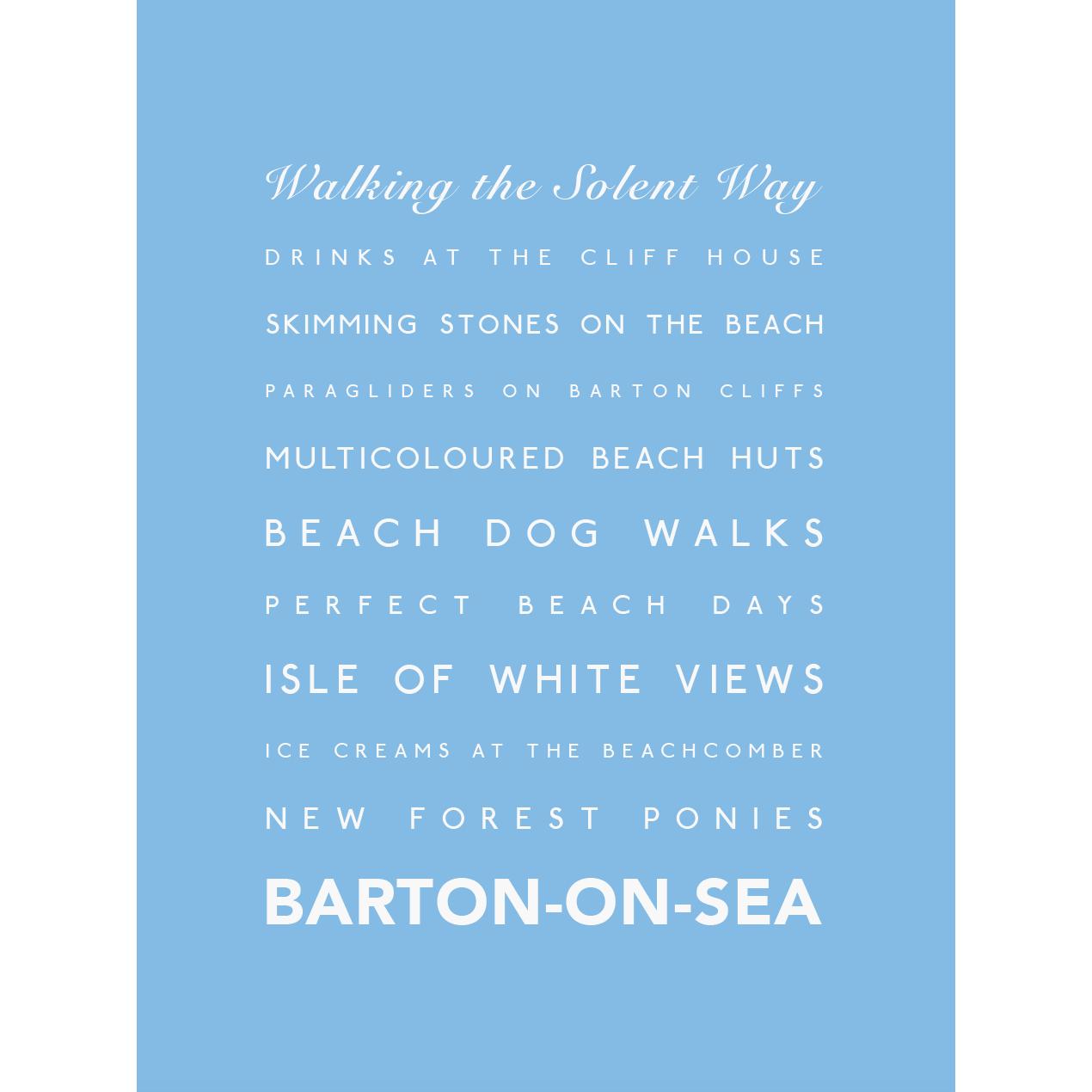 Barton-on-Sea Typographic Print-SeaKisses