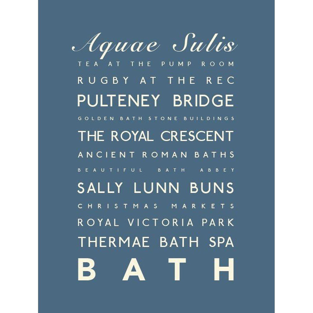 Bath Typographic Travel Print - Coastal Wall Art /Poster-SeaKisses