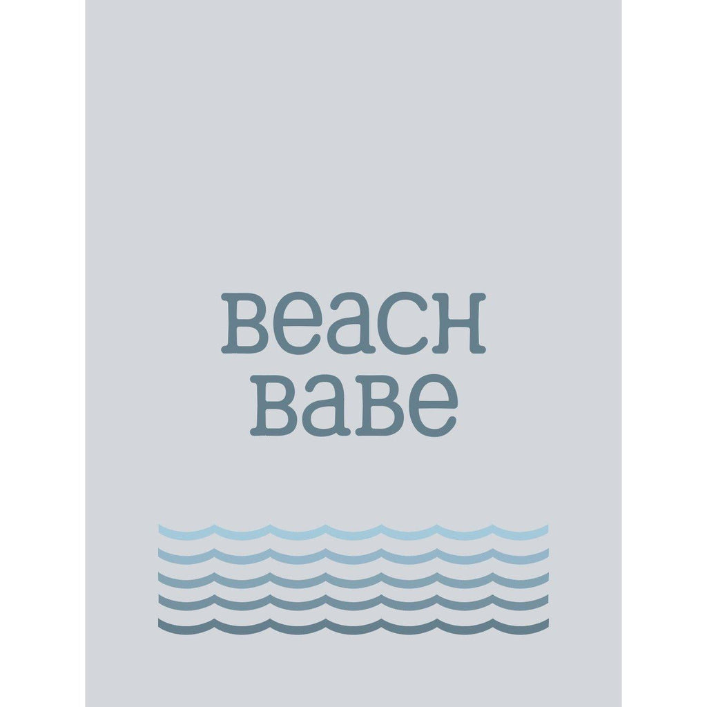 Beach Babe Typographic Seaside Print- Coastal Wall Art /Poster-SeaKisses