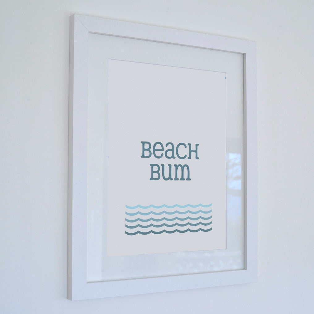 Beach Bum Typographic Art Print-SeaKisses