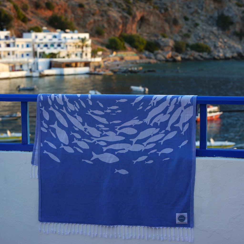 Shoal of Fish Beach Sheet (Hammam Towel)-SeaKisses