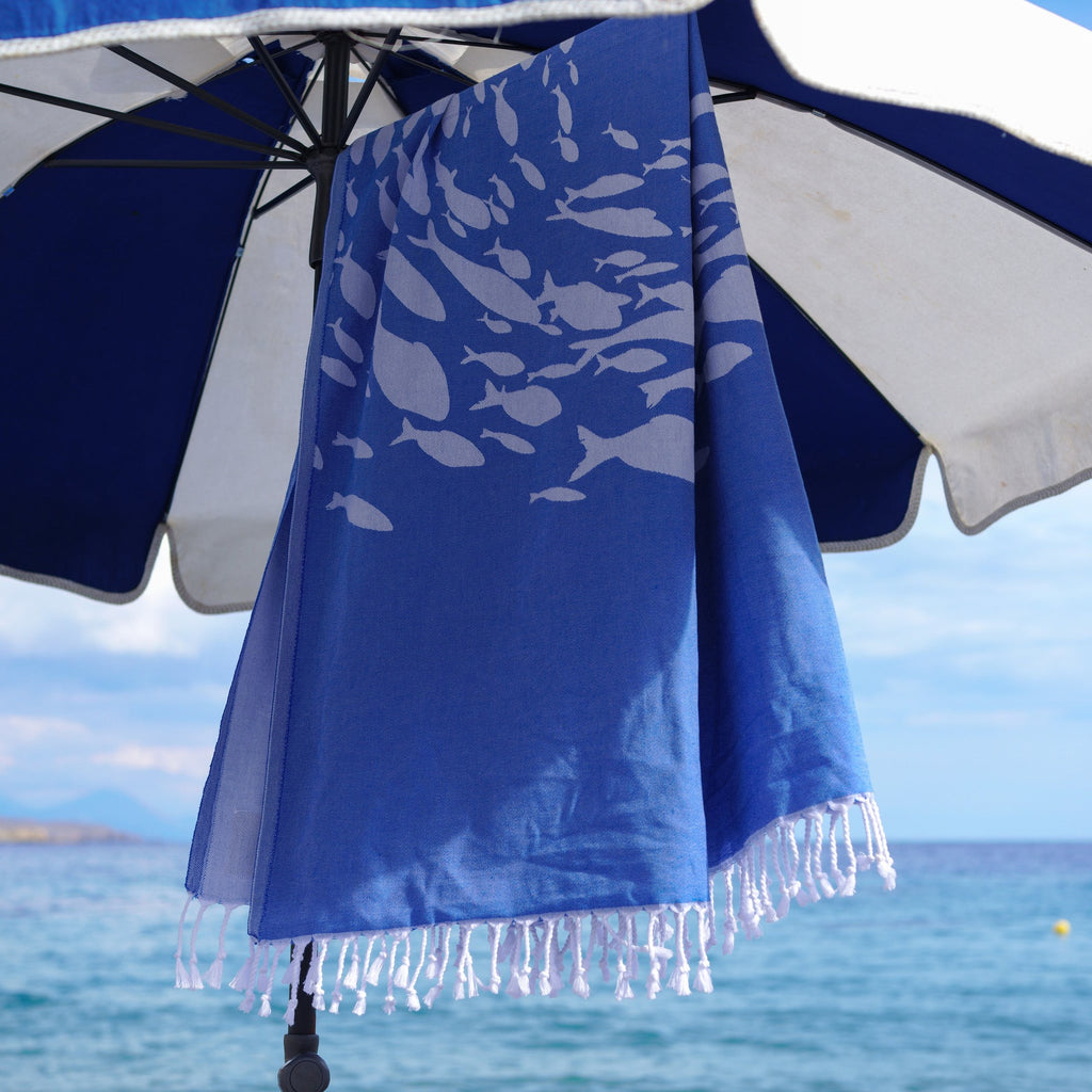 Shoal of Fish Beach Sheet (Hammam Towel)-SeaKisses
