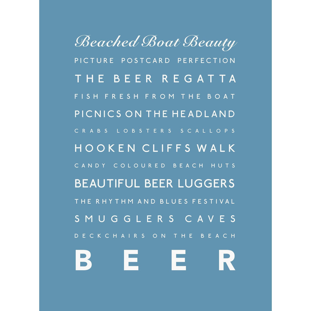 Beer Typographic Travel Print- Coastal Wall Art /Poster-SeaKisses