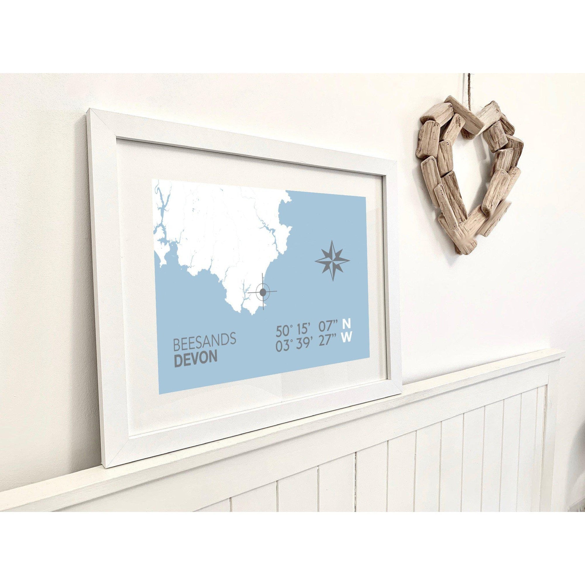 Beesands Coastal Map Print-SeaKisses