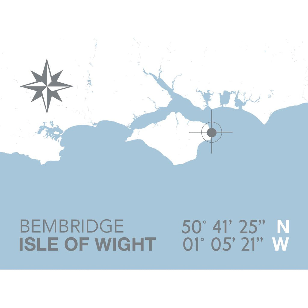 Bembridge Map Travel Print- Coastal Wall Art /Poster-SeaKisses