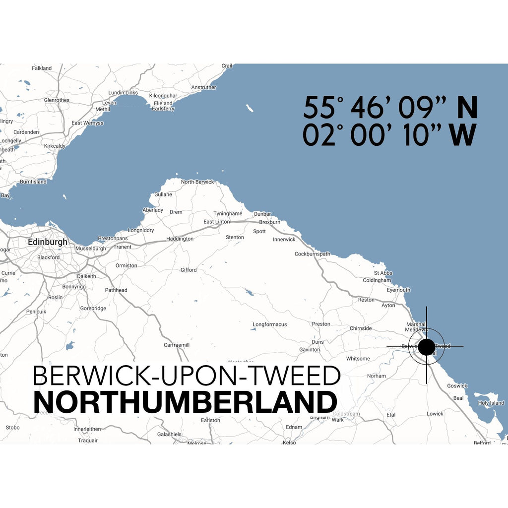 Berwick-Upon-Tweed Landmark Map-SeaKisses