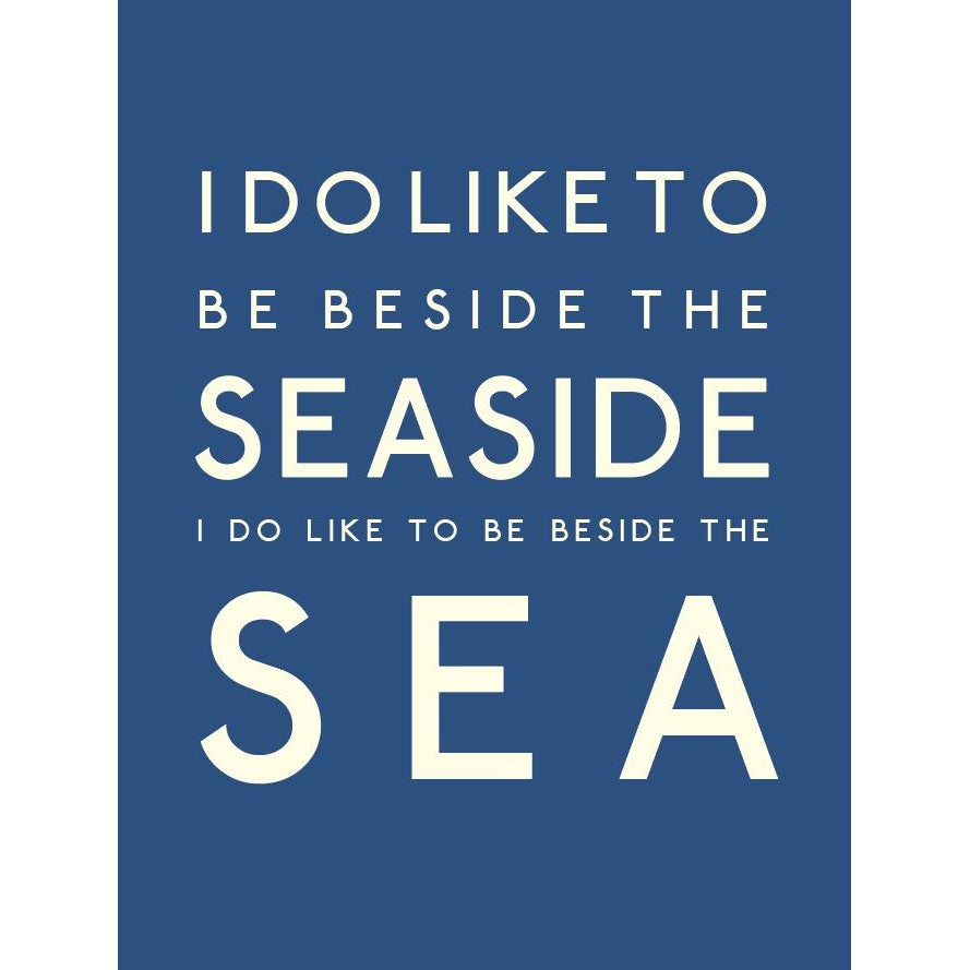Beside the Sea Typographic Travel Print- Coastal Wall Art /Poster-SeaKisses
