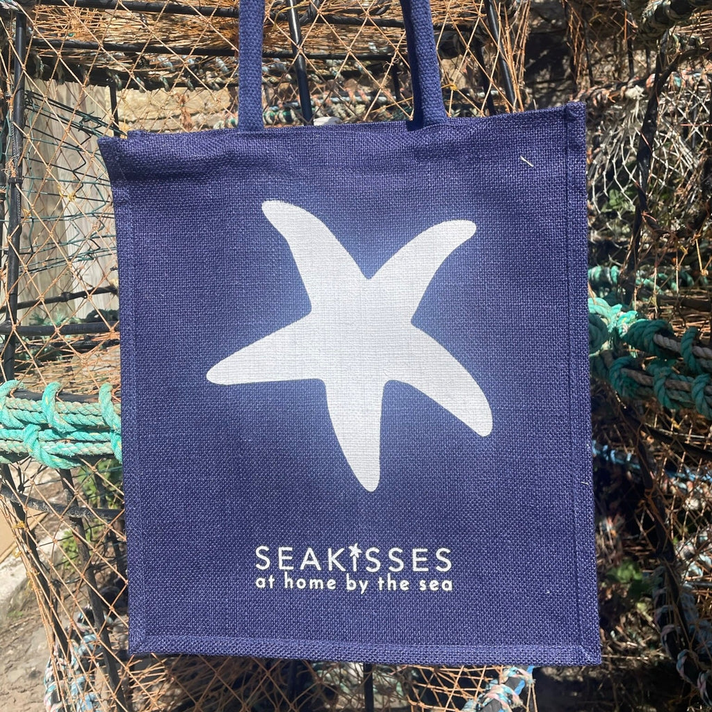 Bespoke Jute Bag - Navy-SeaKisses