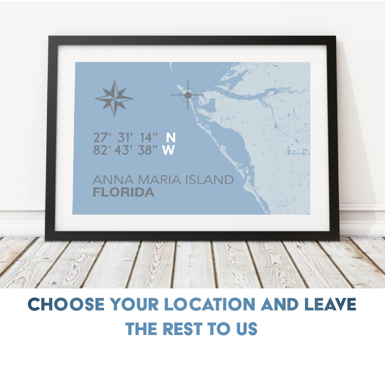 Personalised Map Print for your Special Place-SeaKisses