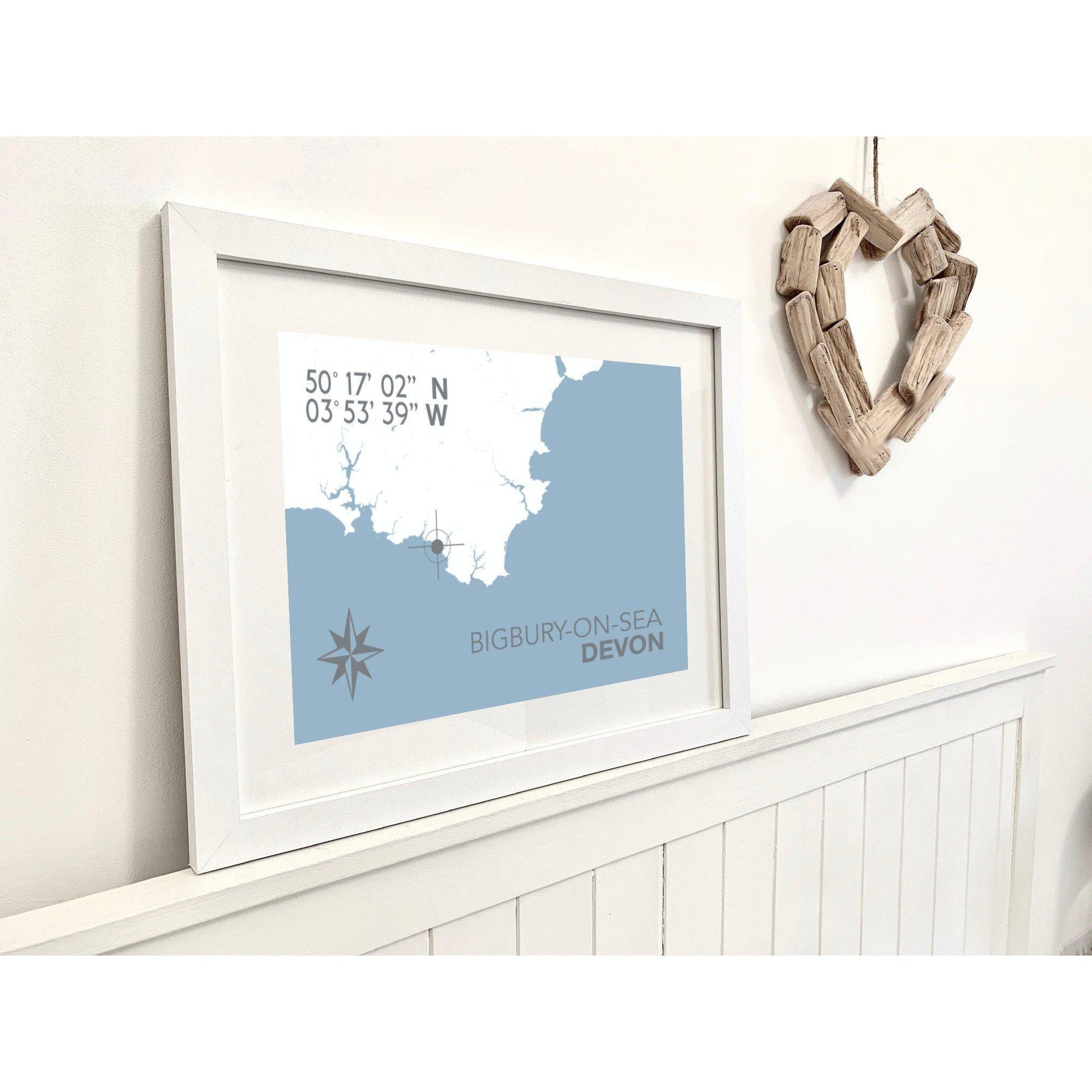 Bigbury-on-Sea Coastal Map Print-SeaKisses